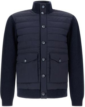 Herno High-neck Quilted Jacket - ブルー