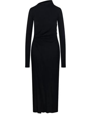 Sportmax アシンメトリーネック ドレス - ブラック