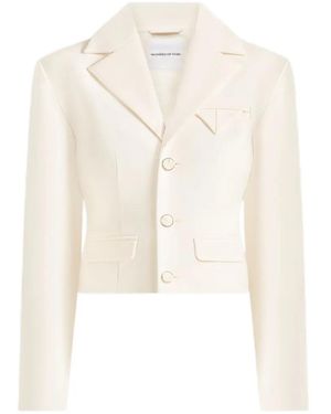 Manière De Voir Prisca Tailored Cropped Blazer - White