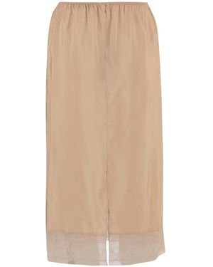 Carven Lace-Trim Skirt - Natural