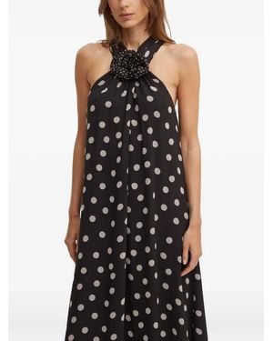 Sandro Ferrone Polka Dot Maxi Dress - Black