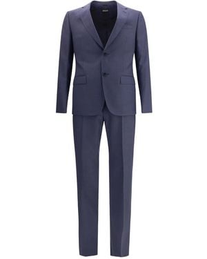 ZEGNA Two-Button Wool Suit - Blue