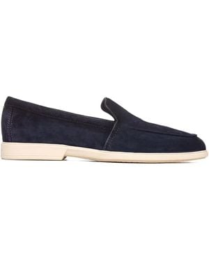 Santoni Suede Leather Loafers - Blue