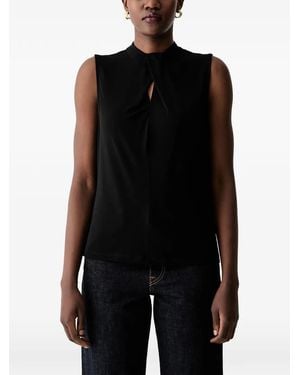 DKNY Twist-Detail Sleeveless Top - Black