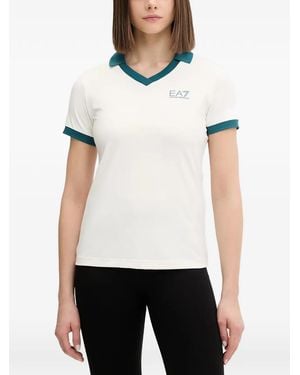 EA7 Logo-Print T-Shirt - White