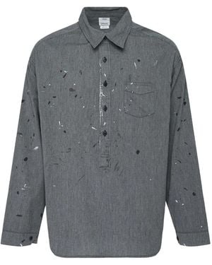 Visvim Paint-Splatter Chambray Shirt - Grey