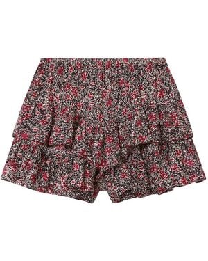 Isabel Marant Jocadia Floral-Print Tiered Shorts