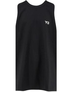 Y-3 Logo-Print Tank Top - Black