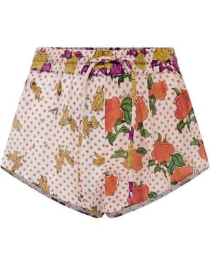 Donde Esteban Floral-Print Drawstring Shorts - White