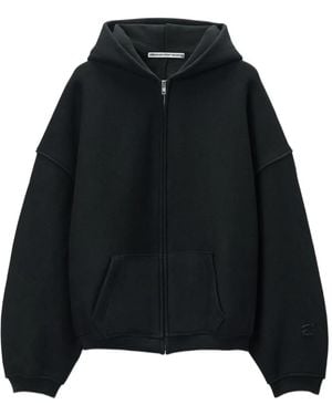 Alexander Wang Puff Logo Zip-Up Hoodie - Black