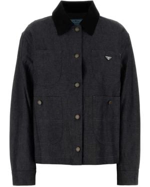 Prada Patch Pocket Collar Jacket - Black