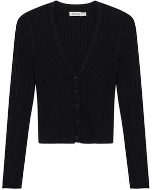 Jonathan Simkhai Cardigan Côtelé Ailany À Col V - Bleu