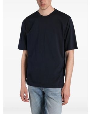 Lardini T-Shirt Met Zijsplit En Logolabel - Zwart