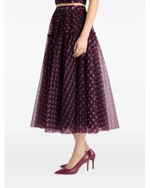 Cinq À Sept Falda Camille Con Motivo De Lunares - Morado