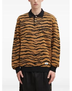 Wacko Maria Animal-Print Polo Shirt - Black
