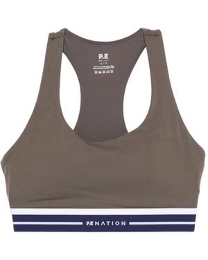 P.E Nation Reggiseno Sportivo Avant A Righe - Grigio