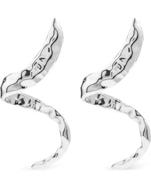 FEDERICA TOSI Snake Textured Drop Earrings - White