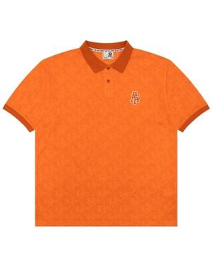 Aape By A Bathing Ape Buttoned Logo-Patch Polo Shirt - Orange