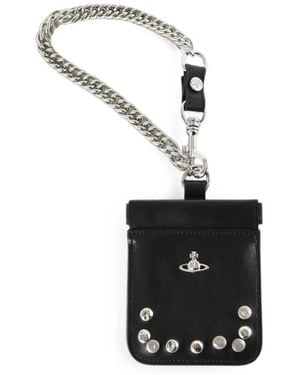 Vivienne Westwood Orb-Plaque Studded Card Holder - White