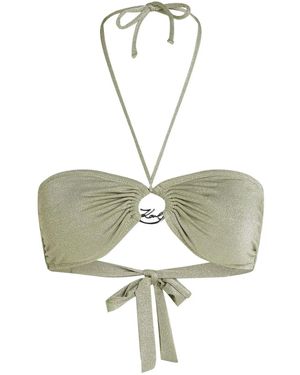 KARL LAGERFELD Top Bikini Con Logo - Verde