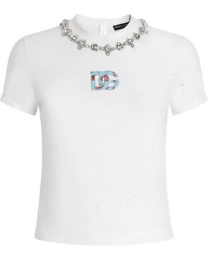 Dolce & Gabbana T-Shirt À Fleurs - Blanc