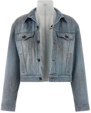 Balenciaga Stonewashed Double-Layer Jacket - Blue