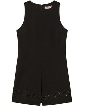Twinset Túnica con bordado floral - Negro