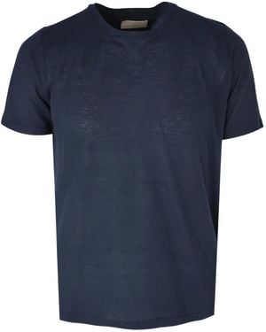 120% Lino Short-Sleeve T-Shirt - Blue