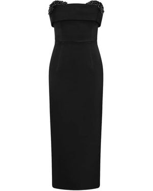Rachel Gilbert Vestido Laira Corset con apliques - Negro