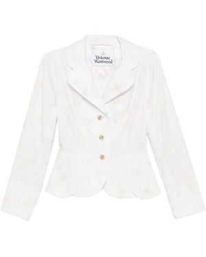 Vivienne Westwood Veste Boutonnée À Fleurs Brodées - White