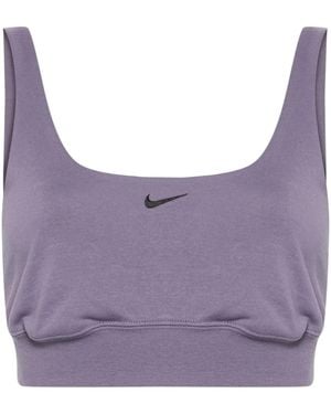 Nike Chill Terry Cropped Top - Purple