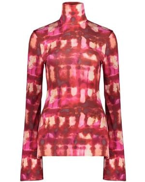 Ellery Top A Maniche Lunghe Con Stampa Astratta - Rosso