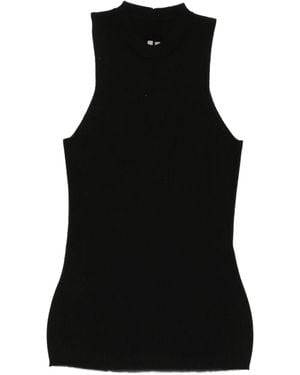 Rick Owens Ribbed High-Neck Top - Black