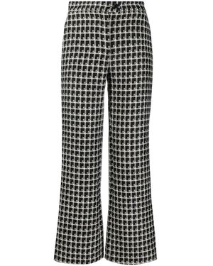 Alberta Ferretti Cropped Geometric-Print Pants - Black