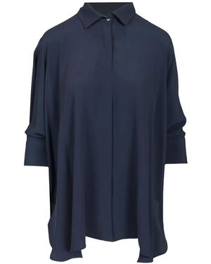 Al Duca d'Aosta Batwing-Sleeve Silk Shirt - Blue