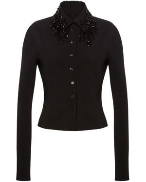 Alberta Ferretti デコラティブカラー シャツ - ブラック