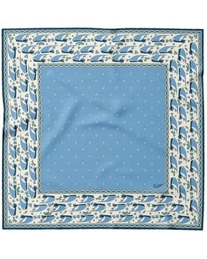 Elizabetta Ostia Silk Pocket Square - Blue