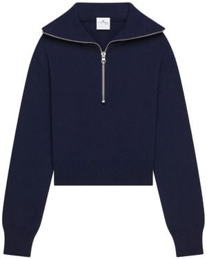 Courreges Trucker Pullover - Blau