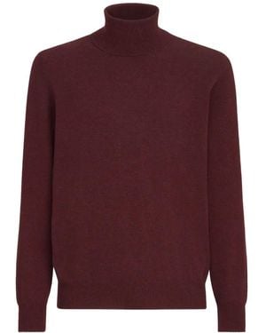 Brunello Cucinelli Mouliné Cashmere Turtleneck Jumper - Red