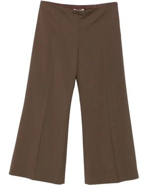 KHAITE Walter Cropped Pants - Brown