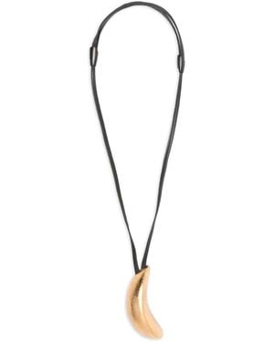 Monies Curved Pendant Necklace - White