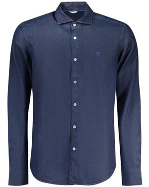 North Sails Embroidered-Logo Denim Shirt - Blue
