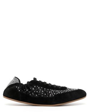 Rene Caovilla Florence Crystal-Embellished Trainers - Black