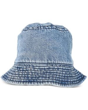ARMANI EXCHANGE Acid-Wash Denim Bucket Hat - Blue