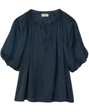 Zadig & Voltaire Teko Satin Bluse - Blau