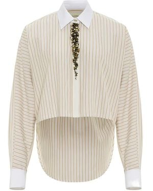 Hellessy Embellished Striped Shirt - White