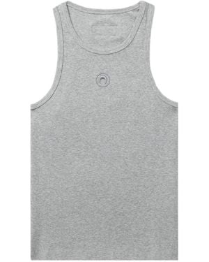 Marine Serre Top con bordado Crescent Moon - Gris