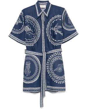 ALÉMAIS Oceane Linen Minidress - Blue