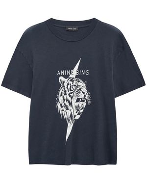 Anine Bing Wagner Tiger-Graphic T-Shirt - Blue
