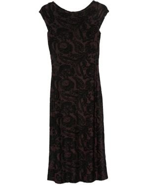 Etro Paisley-Patterned Devoré Midi Dress - Black